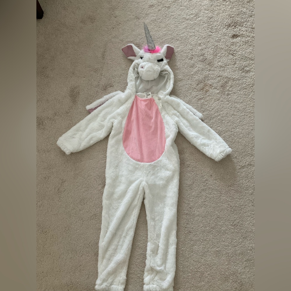 White and Pink Unicorn Kids Costume